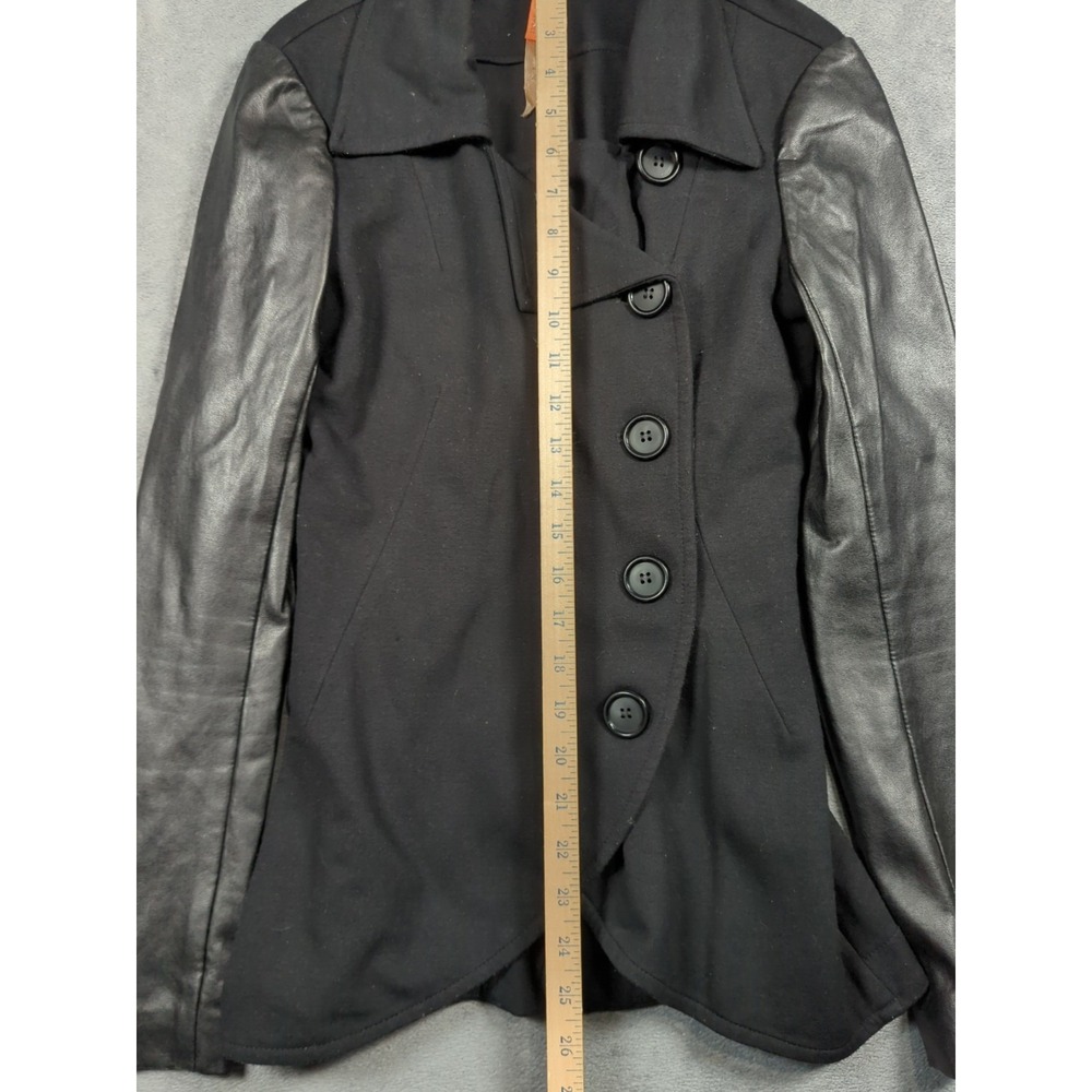 Bailey‎ 44 Jacket Wrap Motorcycle Black 5-Button Faux Leather Women XS - Picture 4 of 9